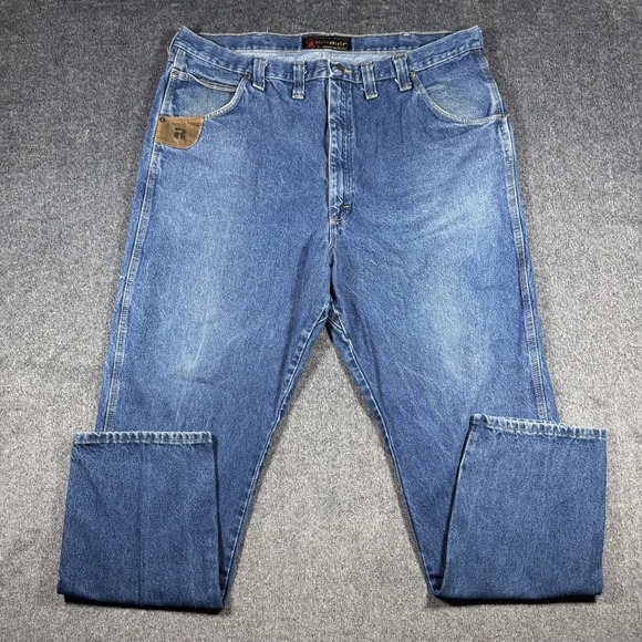 Wrangler Riggs Workwear Men's Size 44x36 Blue Jeans Heavy Duty Work Pants - Picture 2 of 16